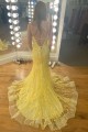 Long Yellow Mermaid Lace Prom Dresses Formal Evening Gowns 901764 Long Yellow Mermaid Lace Prom Dresses Formal Evening Gowns 901764