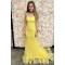 Long Yellow Mermaid Lace Prom Dresses Formal Evening Gowns 901764