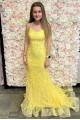 Long Yellow Mermaid Lace Prom Dresses Formal Evening Gowns 901764 Long Yellow Mermaid Lace Prom Dresses Formal Evening Gowns 901764