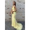 Long Yellow Mermaid Lace Prom Dresses Formal Evening Gowns 901765