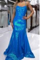 Elegant Mermaid Long Orange Sparkle Sequins Prom Dresses Formal Evening Gowns 901771