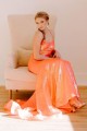 Elegant Mermaid Long Orange Sparkle Sequins Prom Dresses Formal Evening Gowns 901771