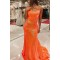 Elegant Mermaid Long Orange Sparkle Sequins Prom Dresses Formal Evening Gowns 901771
