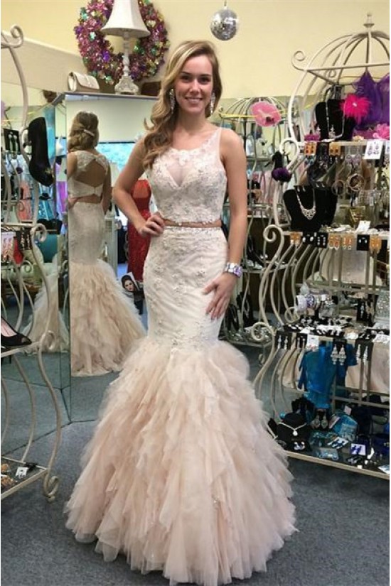 Mermaid Two Pieces Lace and Tulle Prom Dresses Formal Evening Gowns 901781 Mermaid Two Pieces Lace and Tulle Prom Dresses Formal Evening Gowns 901781
