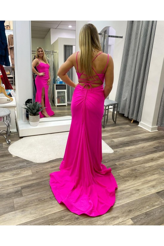 Long Mermaid Fuchsia Prom Dresses Formal Evening Gowns 901783