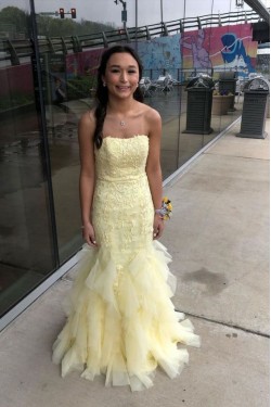 Long Red Mermaid Lace and Tulle Prom Dresses Formal Evening Gowns 901784