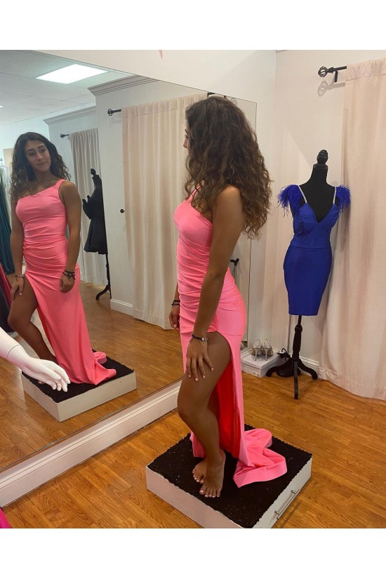 Long One Shoulder Prom Dresses Formal Evening Gowns 901790