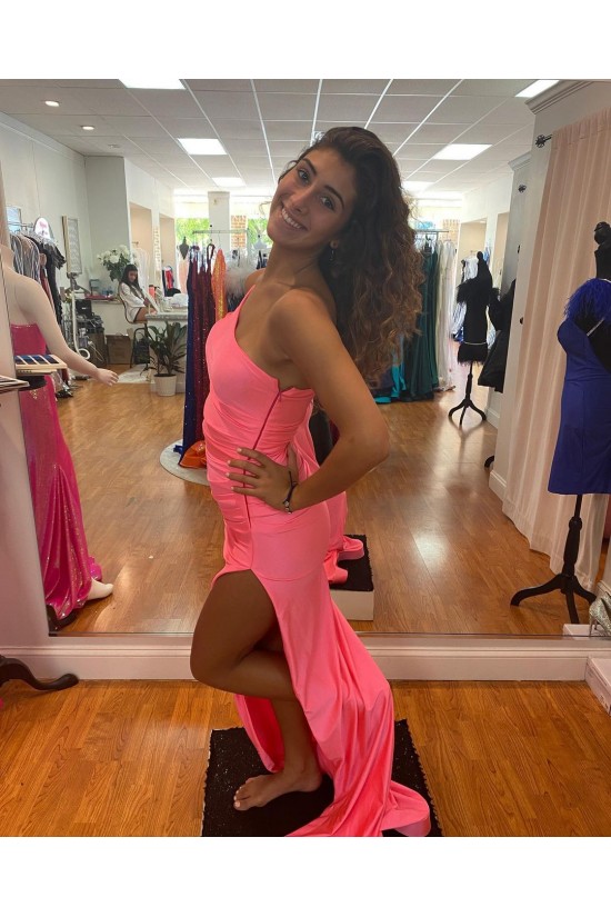Long One Shoulder Prom Dresses Formal Evening Gowns 901790