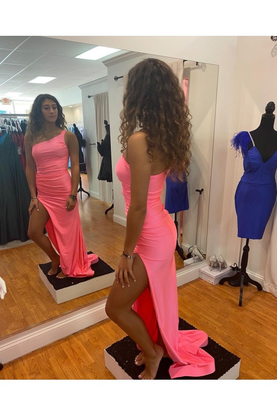 Long One Shoulder Prom Dresses Formal Evening Gowns 901790