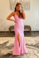 Long Pink Sparkle Sequins Prom Dresses Formal Evening Gowns 901791