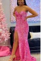 Long Fuchsia Sweetheart Sparkle Sequins Prom Dresses Formal Evening Gowns 901792