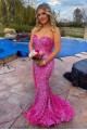 Long Fuchsia Sweetheart Sparkle Sequins Prom Dresses Formal Evening Gowns 901792