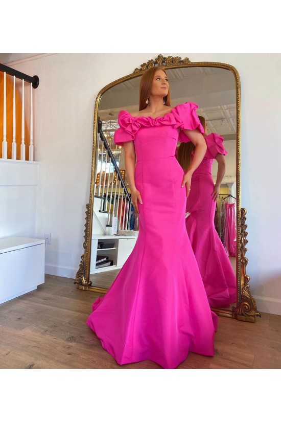 Long Mermaid Fuchsia Prom Dresses Formal Evening Gowns 901794