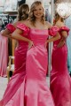 Long Mermaid Fuchsia Prom Dresses Formal Evening Gowns 901795