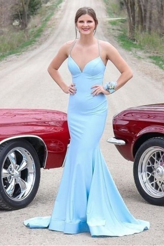 Long Navy Blue Mermaid Prom Dresses Formal Evening Gowns 901806