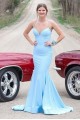 Long Navy Blue Mermaid Prom Dresses Formal Evening Gowns 901806