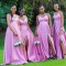 A-Line Long Pink Spaghetti Straps Floor Length Bridesmaid Dresses 902001