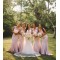 Long Pink Mermaid Floor Length Bridesmaid Dresses 902003