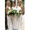 Sheath/Column Floor Length Long White Bridesmaid Dresses 902004