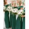Long Green Off the Shoulder Floor Length Bridesmaid Dresses 902006