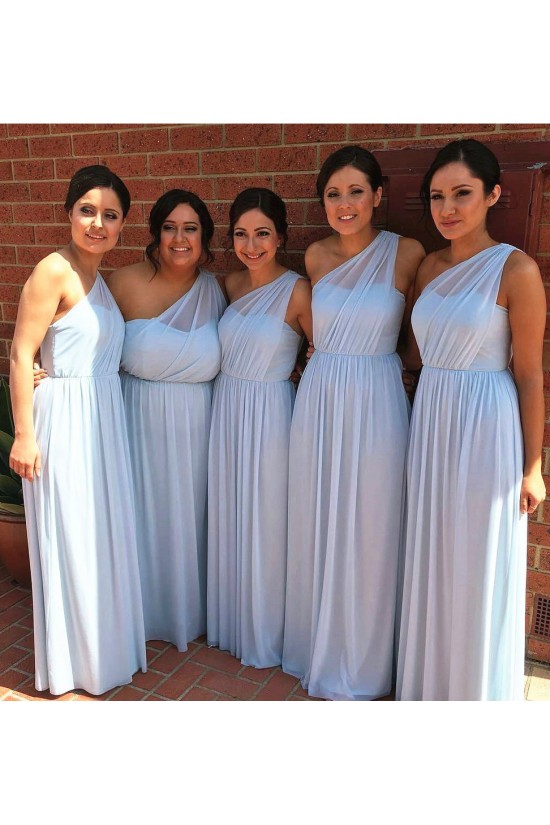 A-Line Long Blue Chiffon One Shoulder Bridesmaid Dresses 902013 A-Line Long Blue Chiffon One Shoulder Bridesmaid Dresses 902013