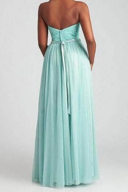 A-Line Sweetheart Lace and Tulle Long Bridesmaid Dresses 902016