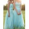 A-Line Sweetheart Lace and Tulle Long Bridesmaid Dresses 902016