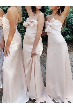 Long Strapless Floor Length Bridesmaid Dresses 902022