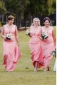 Long Pink Mermaid Floor Length Bridesmaid Dresses 902029