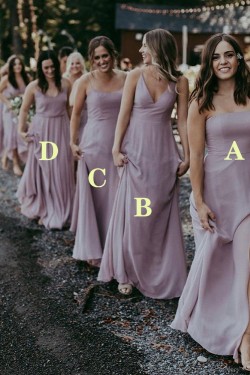 Simple Chiffon Long Bridesmaid Dresses 902030