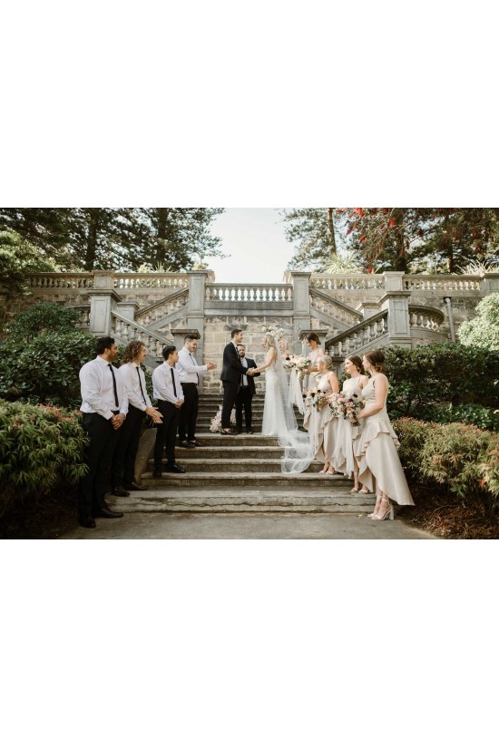 Simple Asymmetrical Bridesmaid Dresses 902035