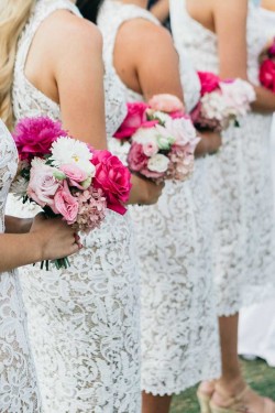 Short White Lace Bridesmaid Dresses 902036