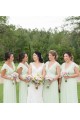 Long Chiffon V Neck Floor Length Bridesmaid Dresses 902037