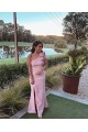 Mermaid One Shoulder Long Pink Bridesmaid Dresses 902039