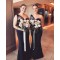Long Navy Blue Mermaid One Shoulder Bridesmaid Dresses 902043