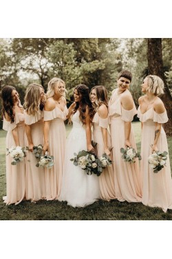 Long Chiffon Spaghetti Straps Bridesmaid Dresses 902045