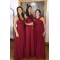 Burgundy Chiffon Long Bridesmaid Dresses 902053
