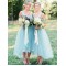 High Low Blue Tulle Bridesmaid Dresses 902054
