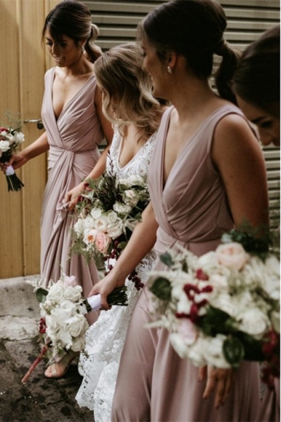 Sheath/Column V Neck Long Bridesmaid Dresses 902055 Sheath/Column V Neck Long Bridesmaid Dresses 902055