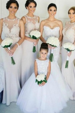 Mermaid Lace Long Floor Length Bridesmaid Dresses 902071