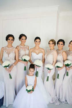 Mermaid Lace Long Floor Length Bridesmaid Dresses 902071