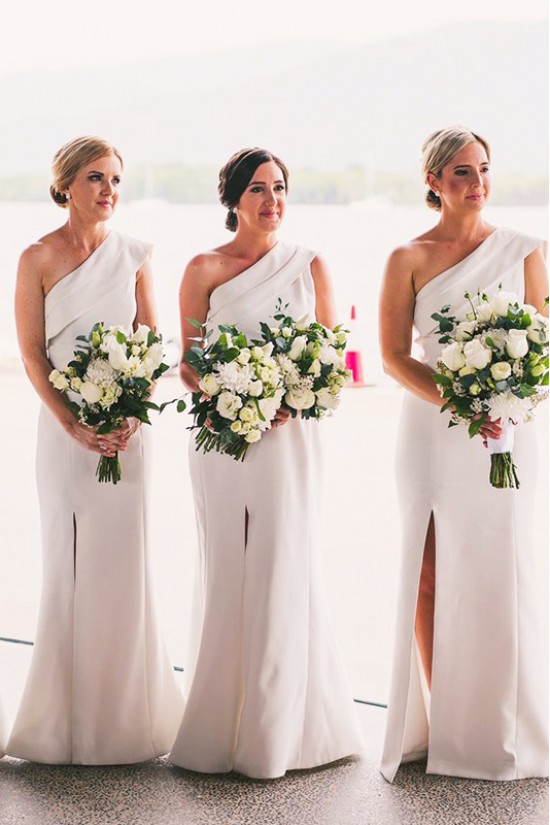 Long One Shoulder Floor Length Bridesmaid Dresses 902075