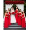 Long Red Chiffon Sweetheart Floor Length Bridesmaid Dresses 902082