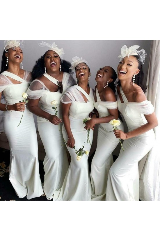 Modest Long Mermaid Floor Length Bridesmaid Dresses 902085
