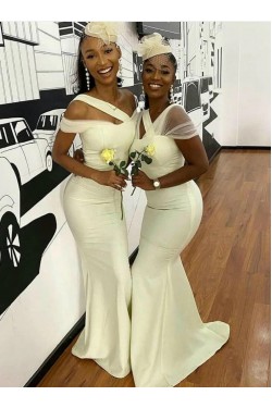 Modest Long Mermaid Floor Length Bridesmaid Dresses 902085