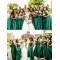 Long Green High Low Satin Bridesmaid Dresses 902086