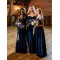 Long Navy Blue Floor Length Bridesmaid Dresses 902097