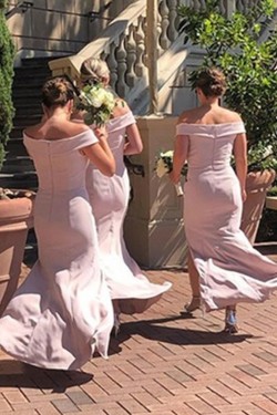 Long Mermaid Off the Shoulder Floor Length Bridesmaid Dresses 902099