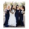 Long Navy Blue Mermaid Spaghetti Straps Bridesmaid Dresses 902109