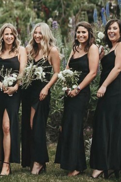 Spaghetti Straps Long Bridesmaid Dresses 902110